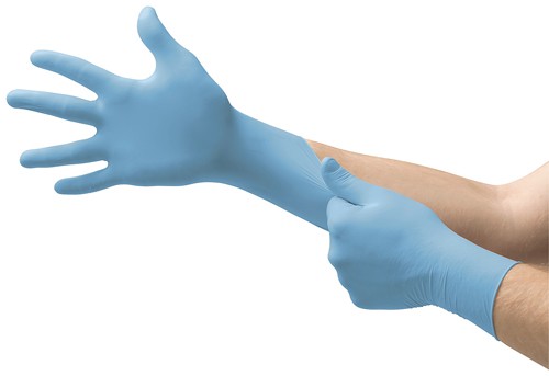 EDGE-82-134-Blue-Nitrile-Product---Donning-Glove